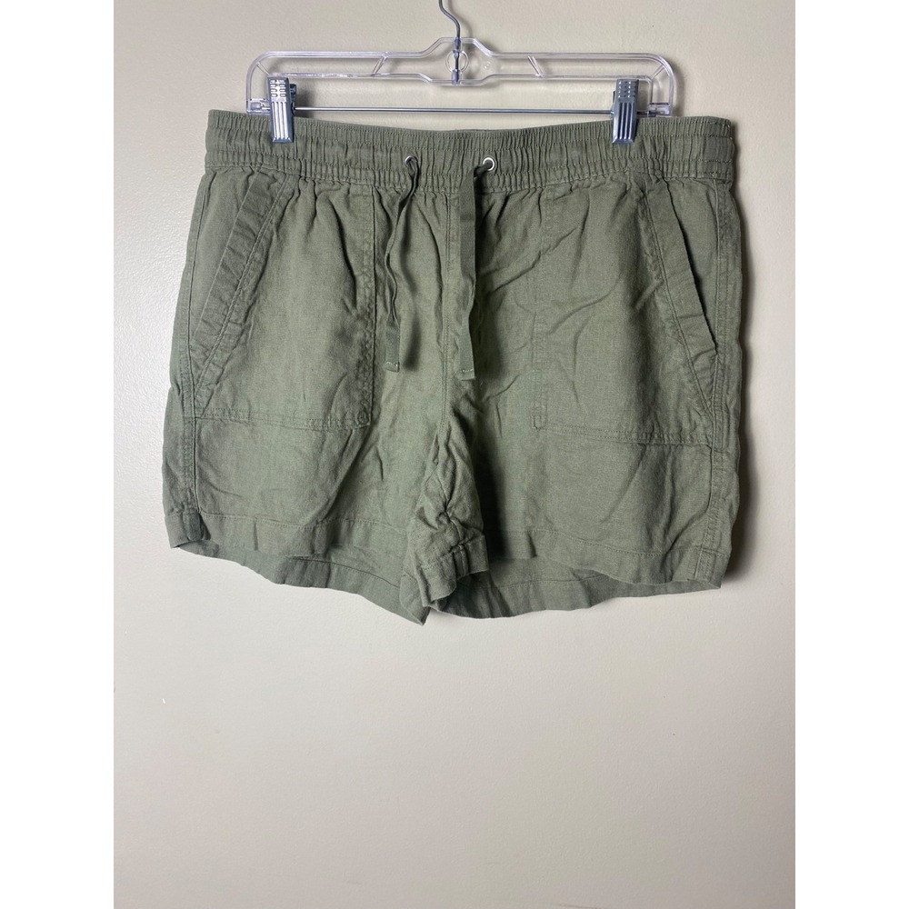Nautica Casual Shorts Size Mens L Green Linen Blend Breathable
